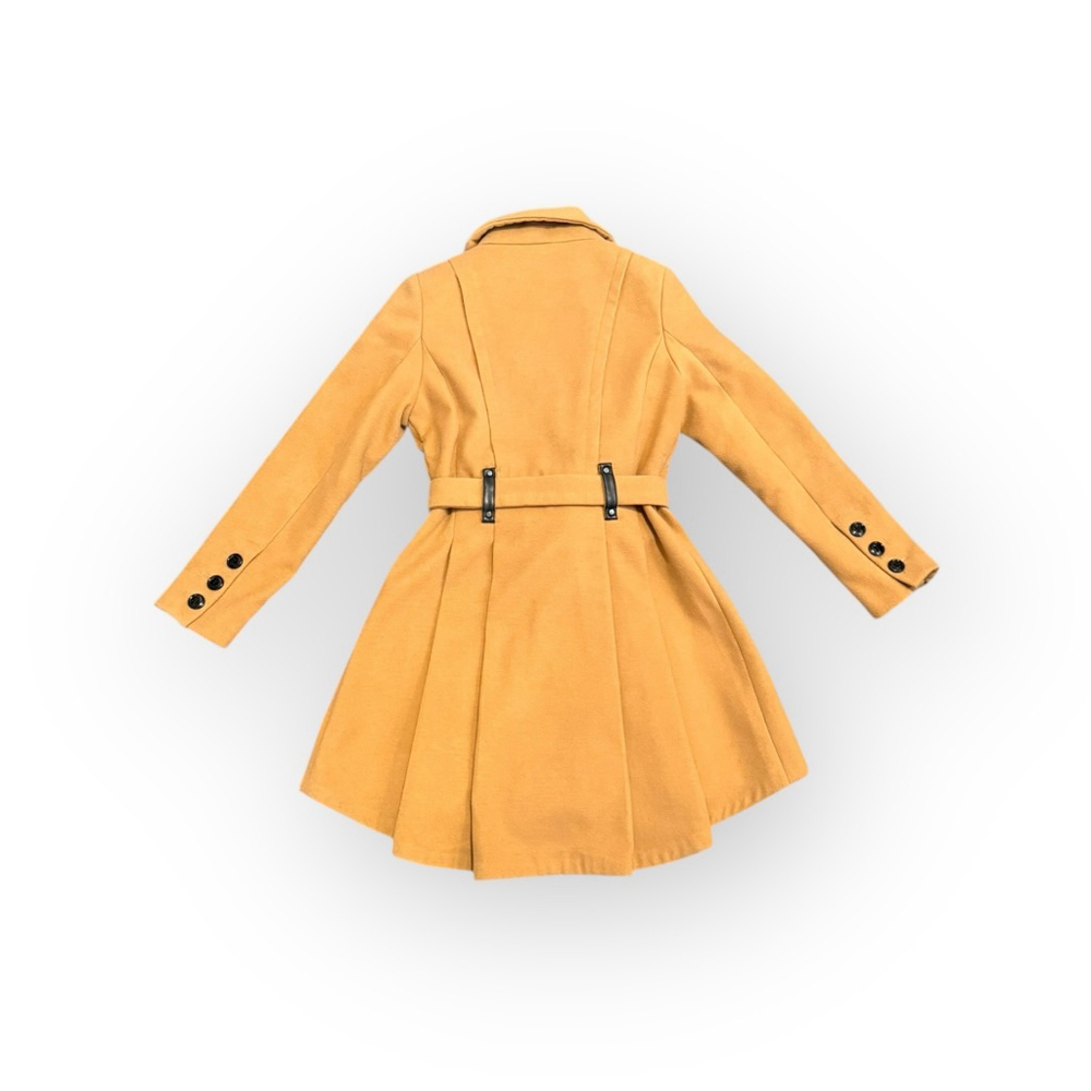 Madden Girl Womens Warm Marigold Belted Peacoat Mid Length Leopard Lining Sz SP - Picture 4 of 9